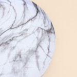 Plateau rond effet marbre 33cm blanc | Hashtag Déco