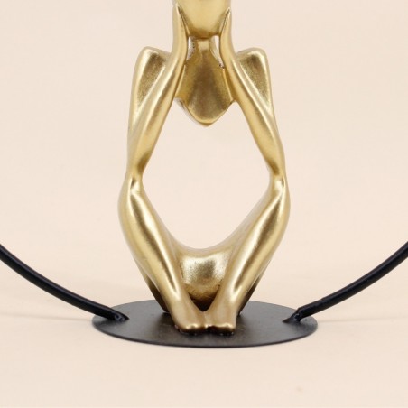 Bougeoir design rond 22cm en métal doré | Hashtag Déco