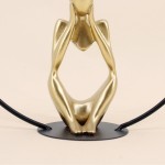 Bougeoir design rond 22cm en métal doré | Hashtag Déco