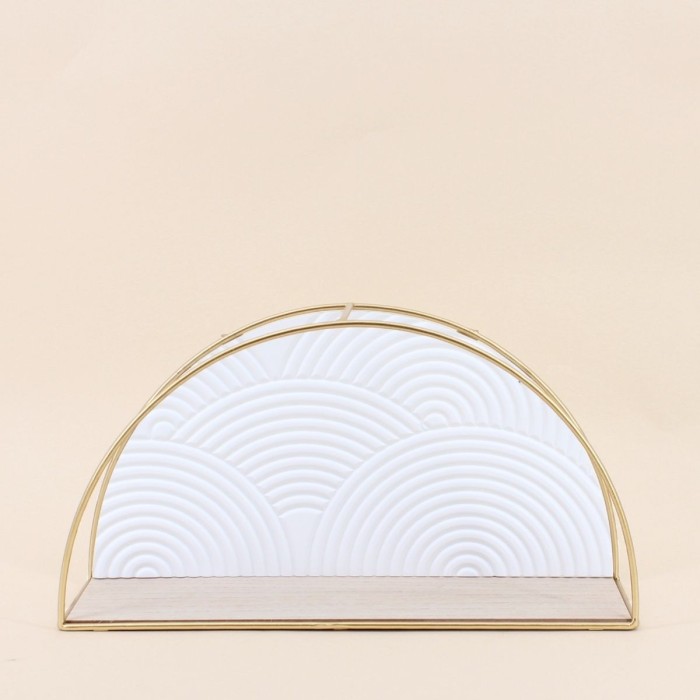 Étagère murale demi cercle bois noir 41cm | Hashtag Déco