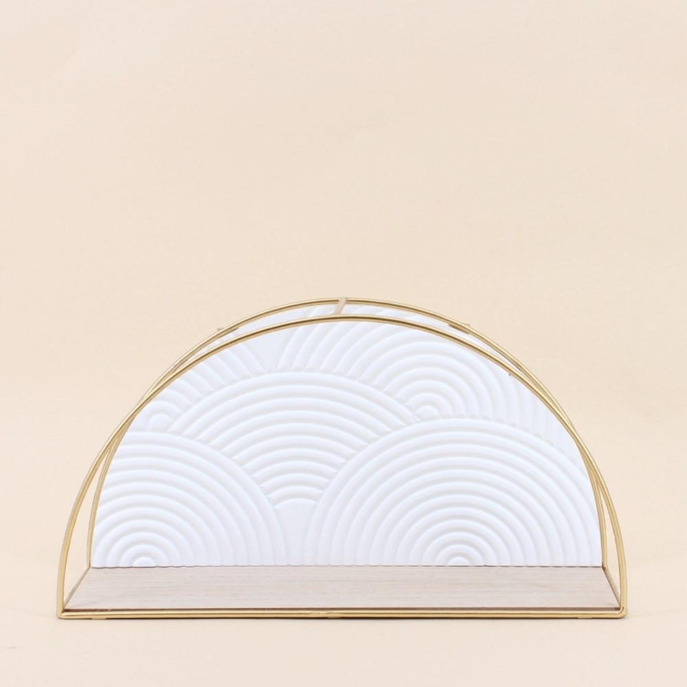 Étagère murale demi cercle bois noir 41cm | Hashtag Déco