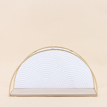 Étagère murale demi cercle bois noir 41cm | Hashtag Déco