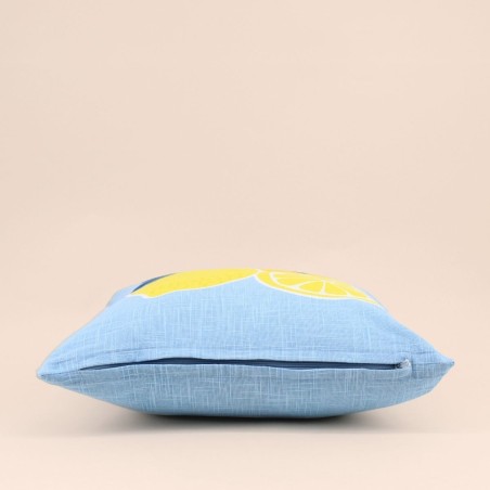 Coussin extérieur citron jaune coton 40x40cm | Hashtag Déco