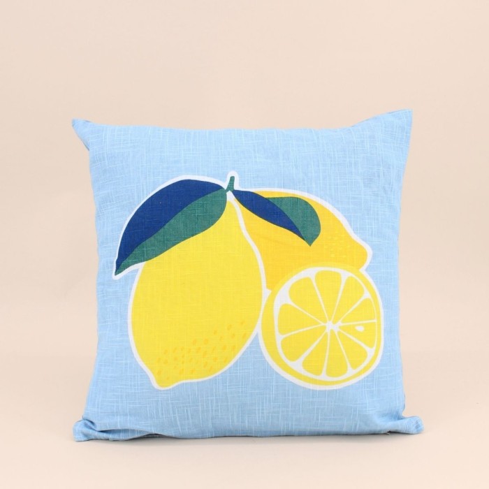 Coussin extérieur citron jaune coton 40x40cm | Hashtag Déco