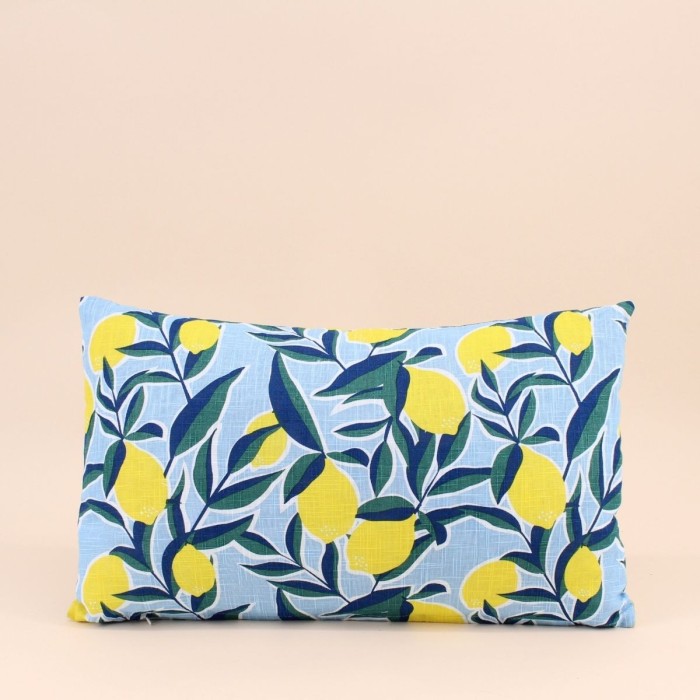 Coussin extérieur citron coton jaune 30x50cm | Hashtag Déco