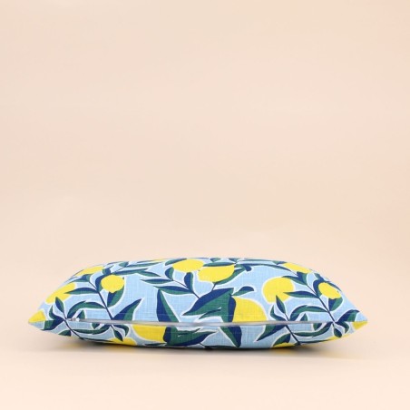 Coussin extérieur citron coton jaune 30x50cm | Hashtag Déco