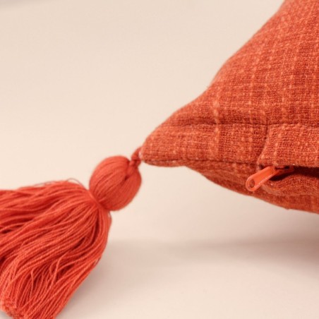 Coussin extérieur orange 45x45cm en coton | Hashtag Déco