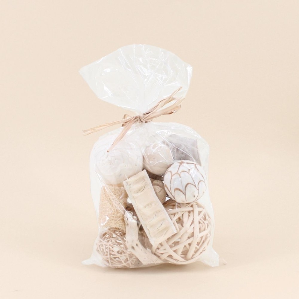 Set fleurs séchées et boules en bois naturel | Hashtag Déco