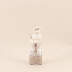 Vase avec fleurs séchées 25cm en céramique beige | Hashtag Déco