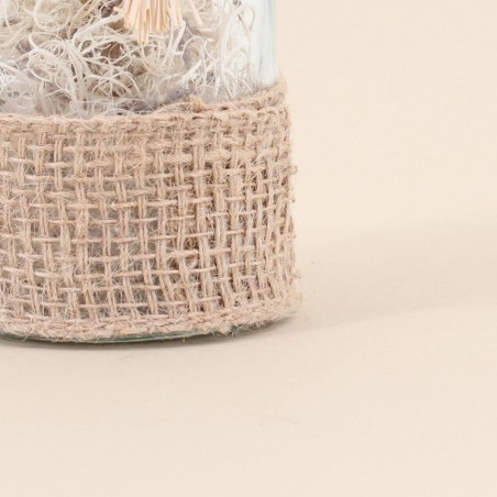 Vase avec fleurs séchées 25cm en céramique beige | Hashtag Déco