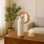 Vase en céramique blanc 27cm élégant | Hashtag Déco