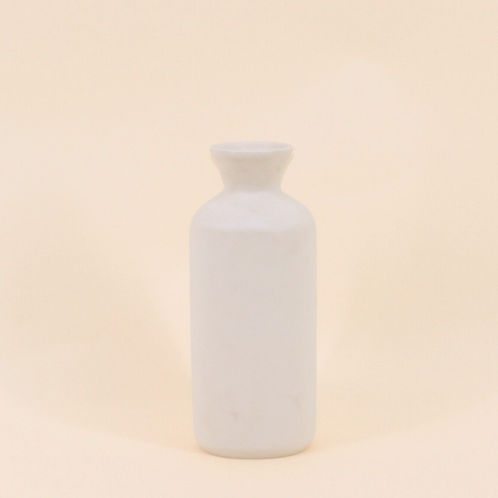 Vase en céramique blanc 20cm élégant | Hashtag Déco