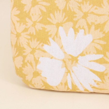 Étui tablette tissu fleuri jaune 33x23 cm | Hashtag Déco