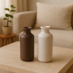 Vase en céramique blanc 20cm élégant | Hashtag Déco