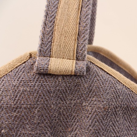 Panier rangement bûches tissu gris | Hashtag Déco