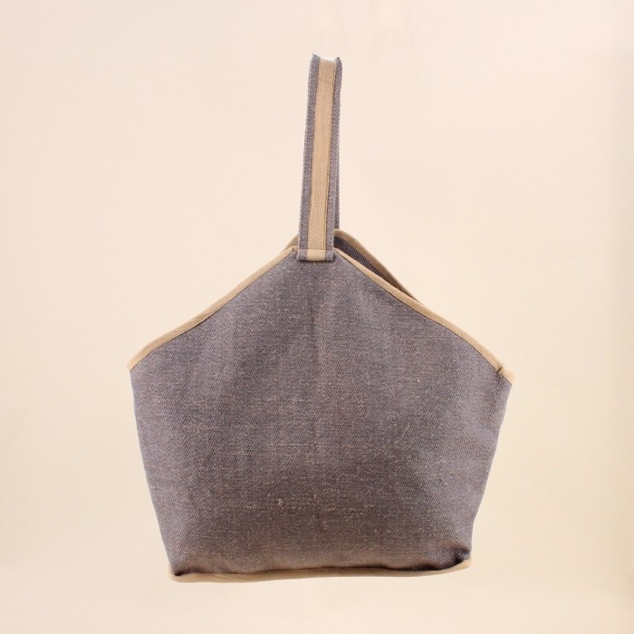 Panier rangement bûches tissu gris | Hashtag Déco