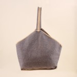 Panier rangement bûches tissu gris | Hashtag Déco