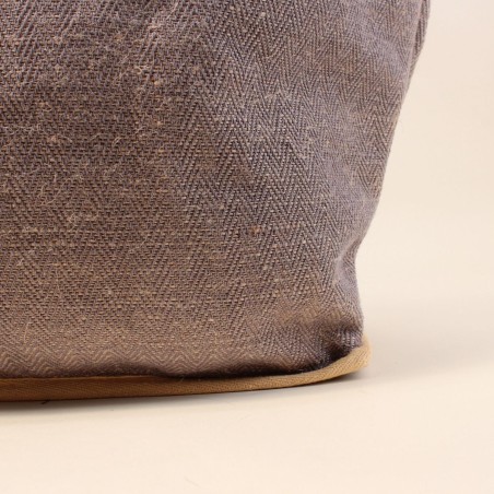 Panier rangement bûches tissu gris | Hashtag Déco
