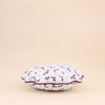 Coussin rond fleuri 38cm coton beige | Hashtag Déco
