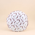 Coussin rond fleuri 38cm coton beige | Hashtag Déco