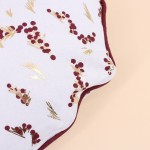 Coussin rond fleuri 38cm coton beige | Hashtag Déco