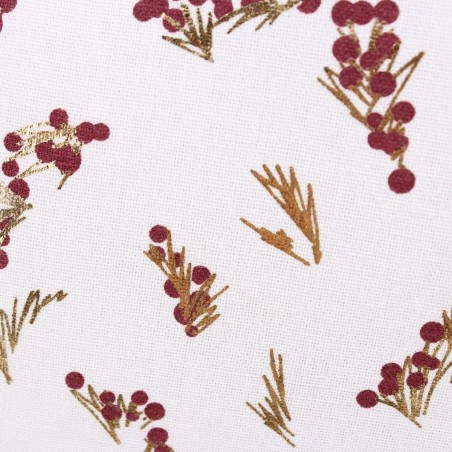 Coussin rond fleuri 38cm coton beige | Hashtag Déco