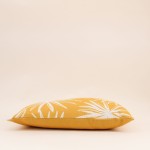 Coussin extérieur jaune feuillage 50x30cm tissu | Hashtag Déco