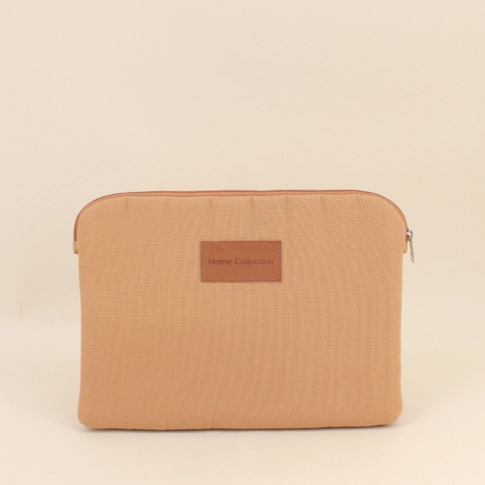 Pochette tablette tissu camel 33x23cm | Hashtag Déco