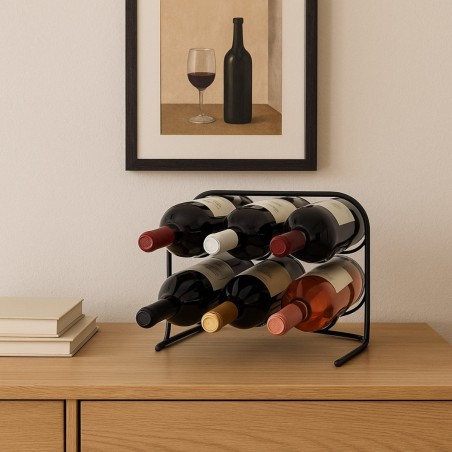 Porte bouteille métal noir élégant | Hashtag Déco