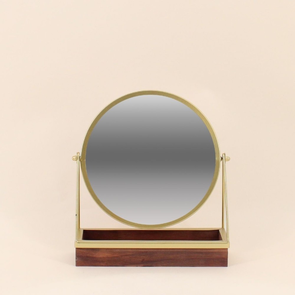Miroir à poser bois clair avec plateau bijoux | Hashtag Déco