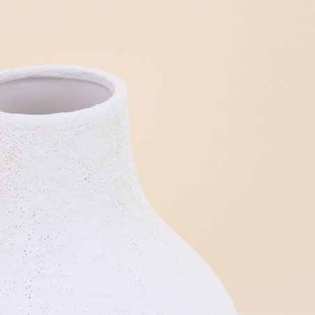Vase design texturé céramique blanc 31cm | Hashtag Déco