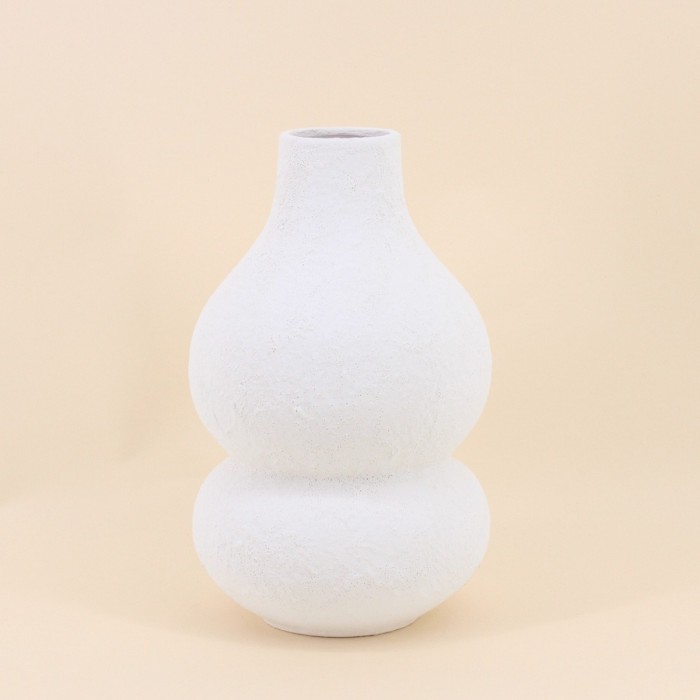 Vase design texturé céramique blanc 31cm | Hashtag Déco