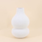 Vase design texturé céramique blanc 31cm | Hashtag Déco
