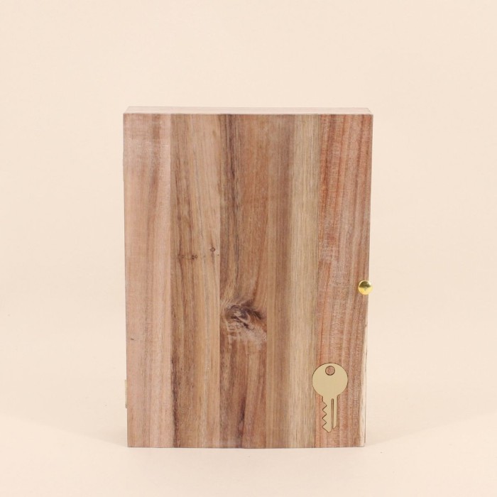 Boite à clés en bois naturel 28x20cm | Hashtag Déco