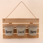 Set 3 cache-pots muraux bois et métal | Hashtag Déco