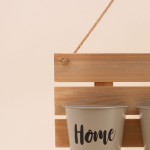 Set 3 cache-pots muraux bois et métal | Hashtag Déco