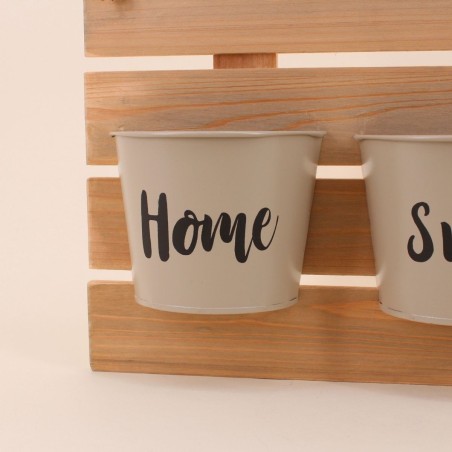 Set 3 cache-pots muraux bois et métal | Hashtag Déco