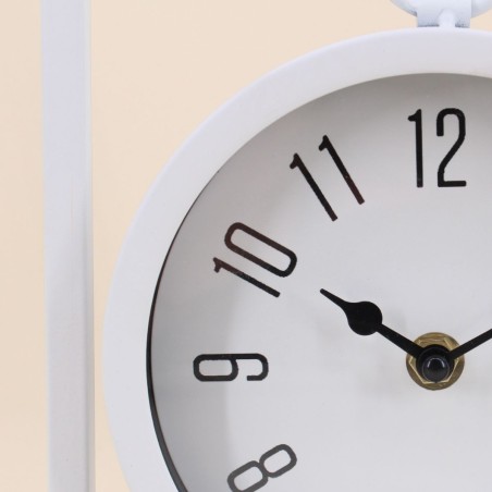 Horloge à poser métal blanc 27cm élégante | Hashtag Déco