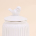 Pot avec couvercle céramique blanche 15cm | Hashtag Déco
