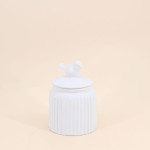 Pot avec couvercle céramique blanche 15cm | Hashtag Déco