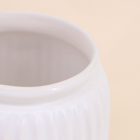 Pot avec couvercle céramique blanche 15cm | Hashtag Déco