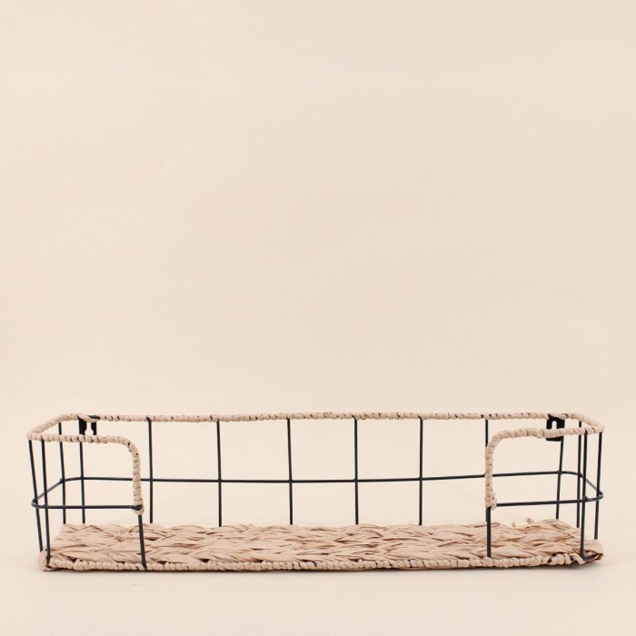 Étagère murale corde et métal 55cm noire | Hashtag Déco
