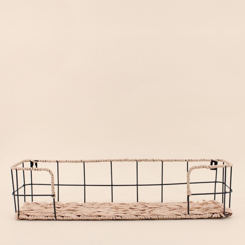 Étagère murale corde et métal 55cm noire | Hashtag Déco