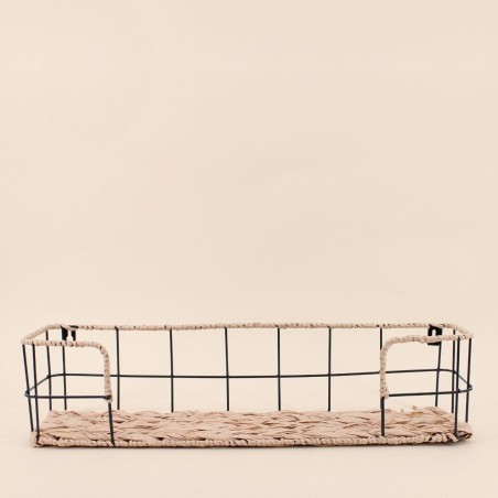 Étagère murale corde et métal 55cm noire | Hashtag Déco