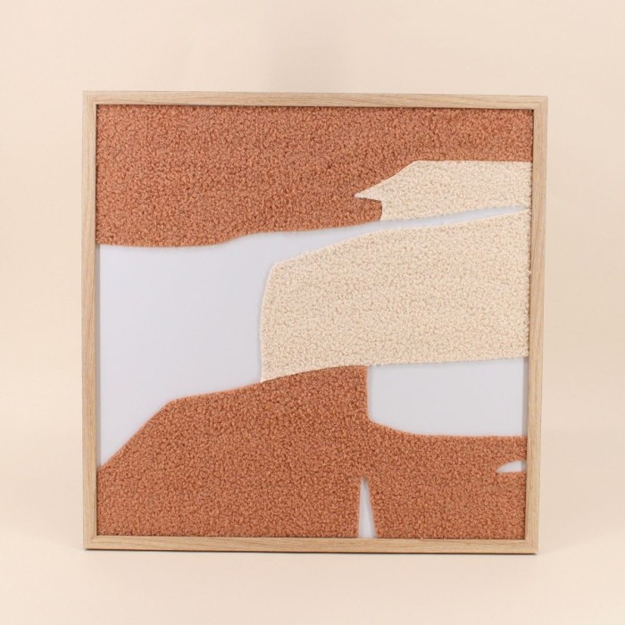 Cadre déco tissu bouclette blanc 50x50cm | Hashtag Déco