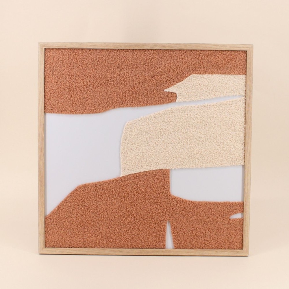 Cadre déco tissu bouclette blanc 50x50cm | Hashtag Déco