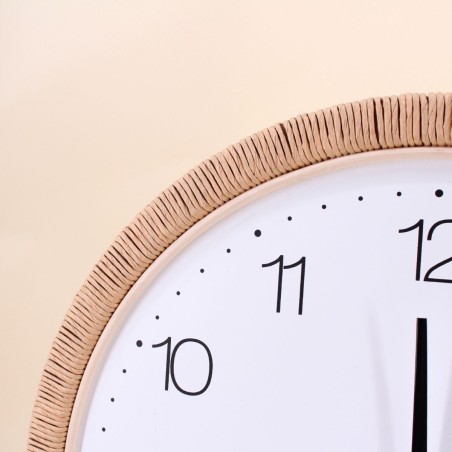 Horloge ronde rotin naturel 54cm | Hashtag Déco