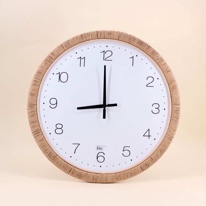 Horloge ronde rotin naturel 54cm | Hashtag Déco