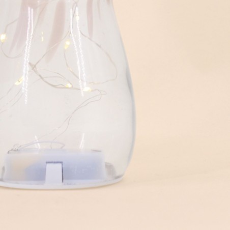 Lampe LED champignon verre rose 18cm | Hashtag Déco
