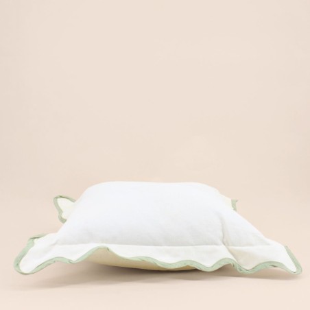 Coussin beige coton vagues 40x40 cm | Hashtag Déco